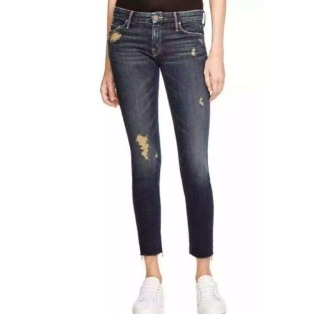 MOTHER x Revolve The Looker Ankle Fray Jeans In Jaded & Torn Sz 25 (B